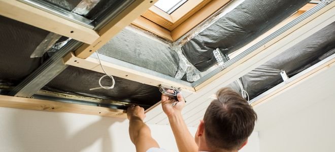 Installing Wood Panels Under Ceiling