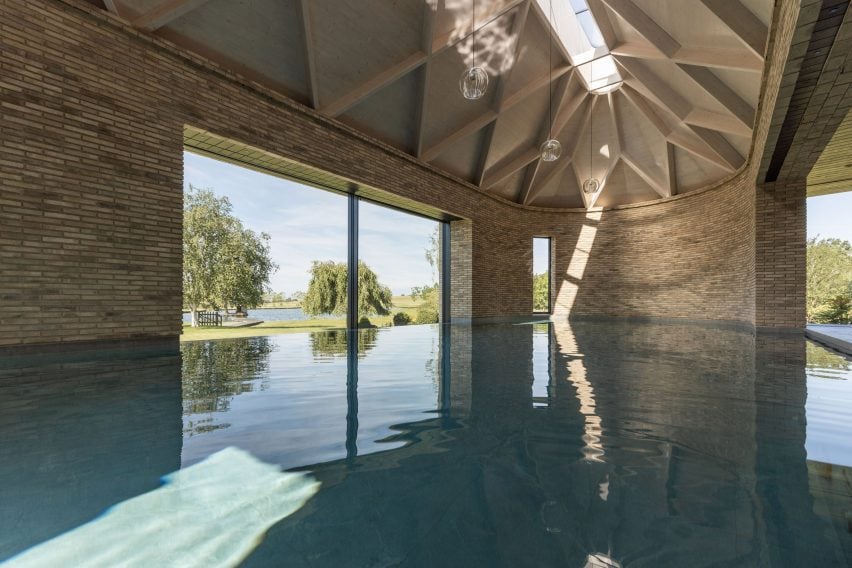 Interior view of pool house by Klas Hyllén Architecture