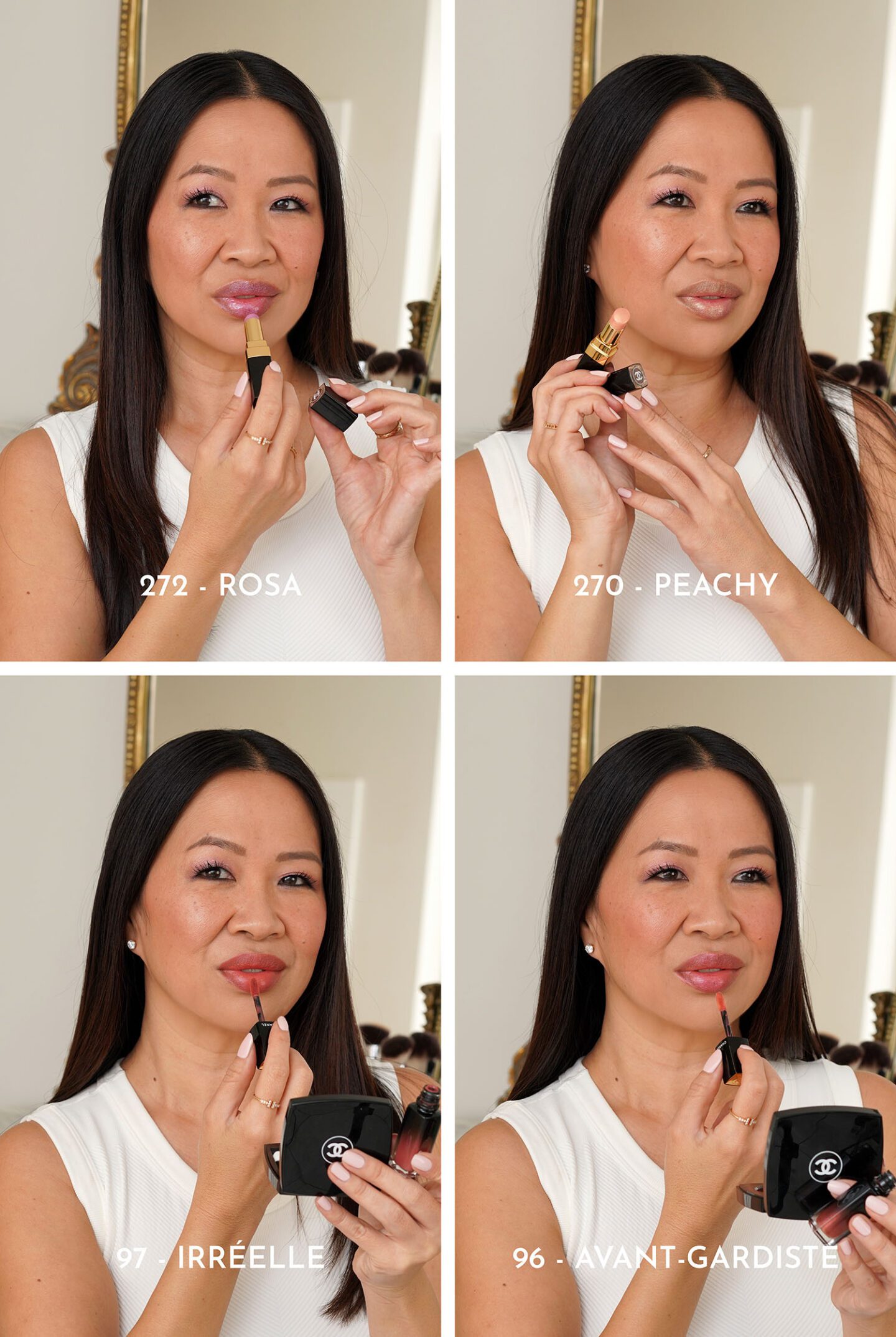 Chanel Camelia Futura lip swatches