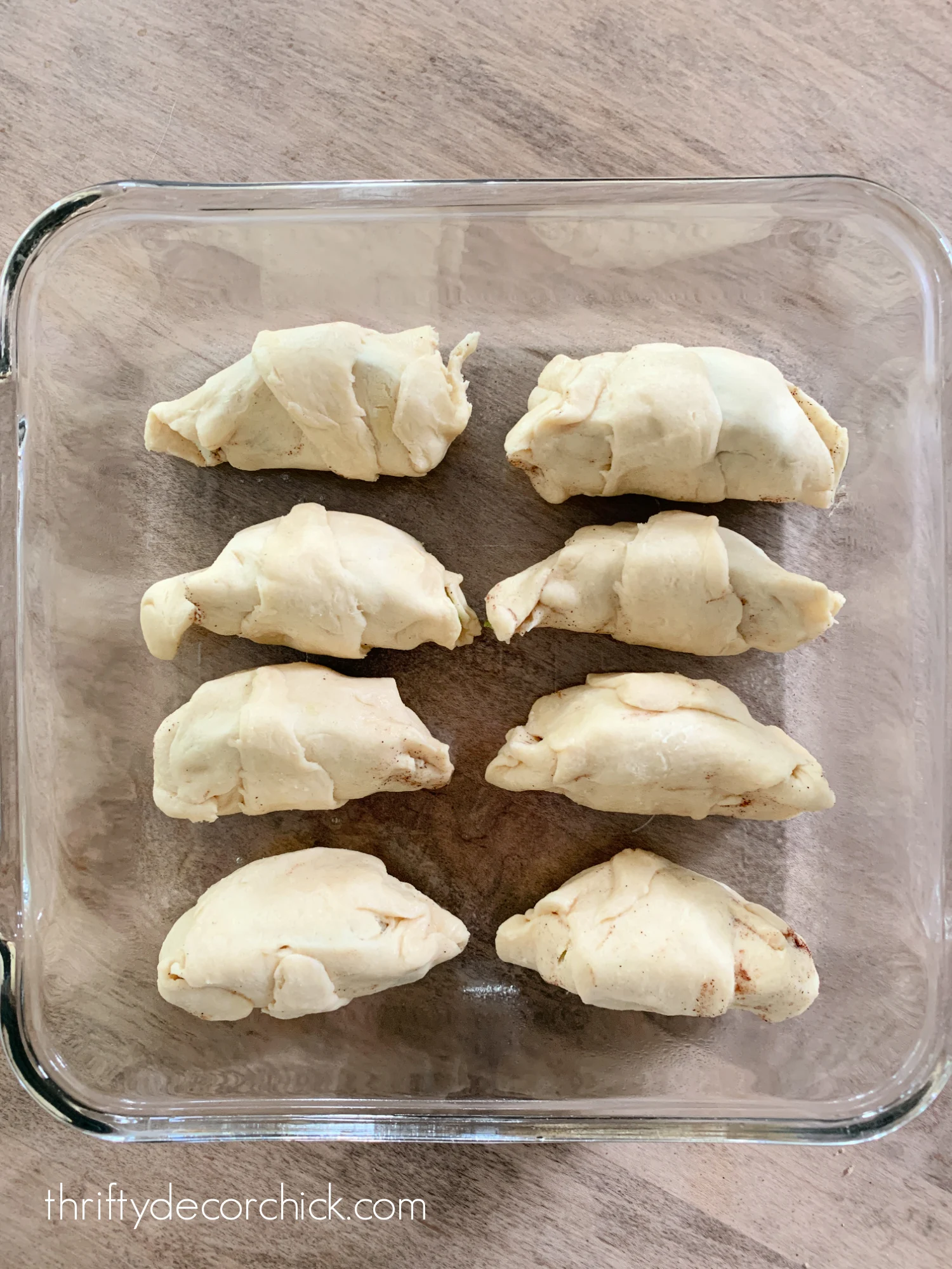 cresent roll apple dumplings in pan