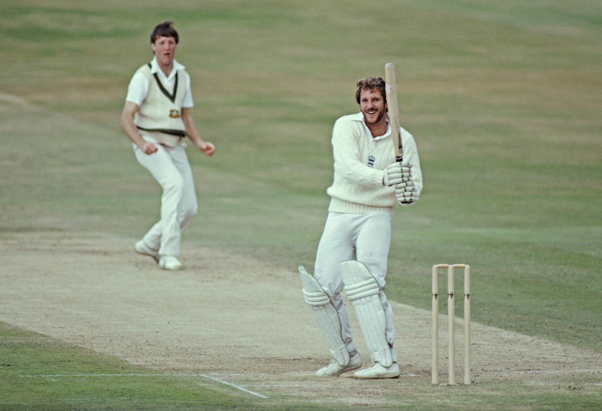 Ian Botham plays a hook shot