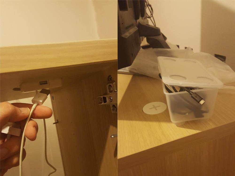 Messy Charging Station? Here’s a Sneaky IKEA Fix You’ll Love 62 Wireless Charging Station embedded in IKEA BESTÅ