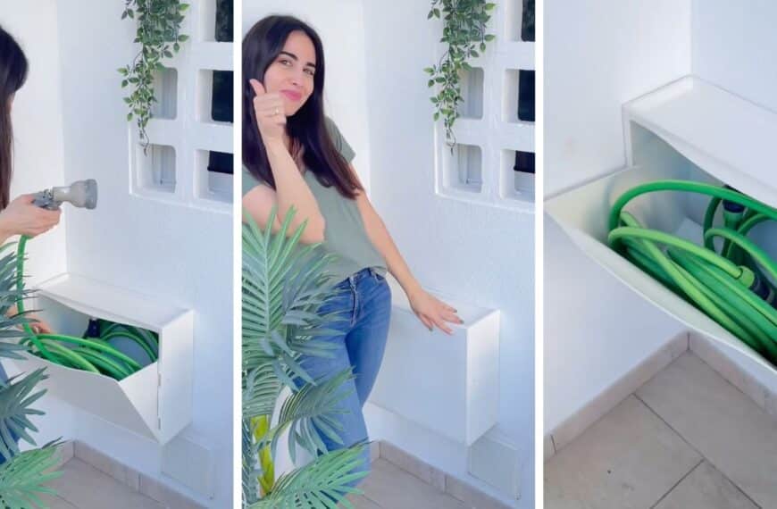 Champagne Taste, IKEA Budget: Outdoor Kitchen Ideas for Less 34 garden hose box using an IKEA TRONES shoe storage unit