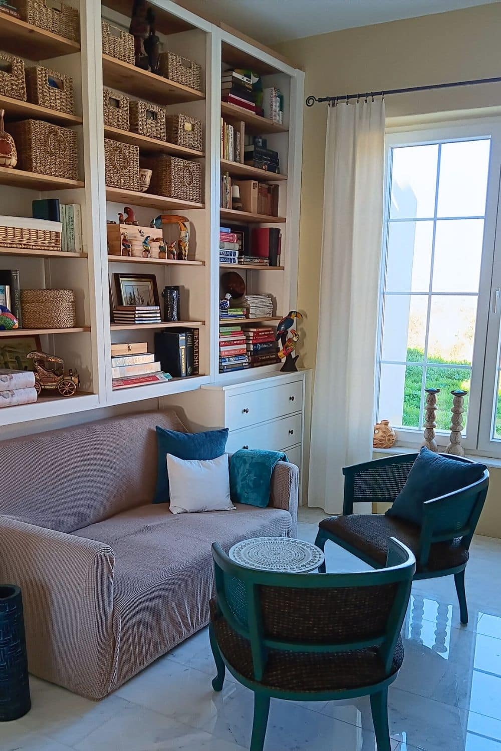 How to Combine a Guest Room and Office With One Stunning IKEA Hack 14 hemnes bookshelves built ins for home office guest room ideas with sofabed