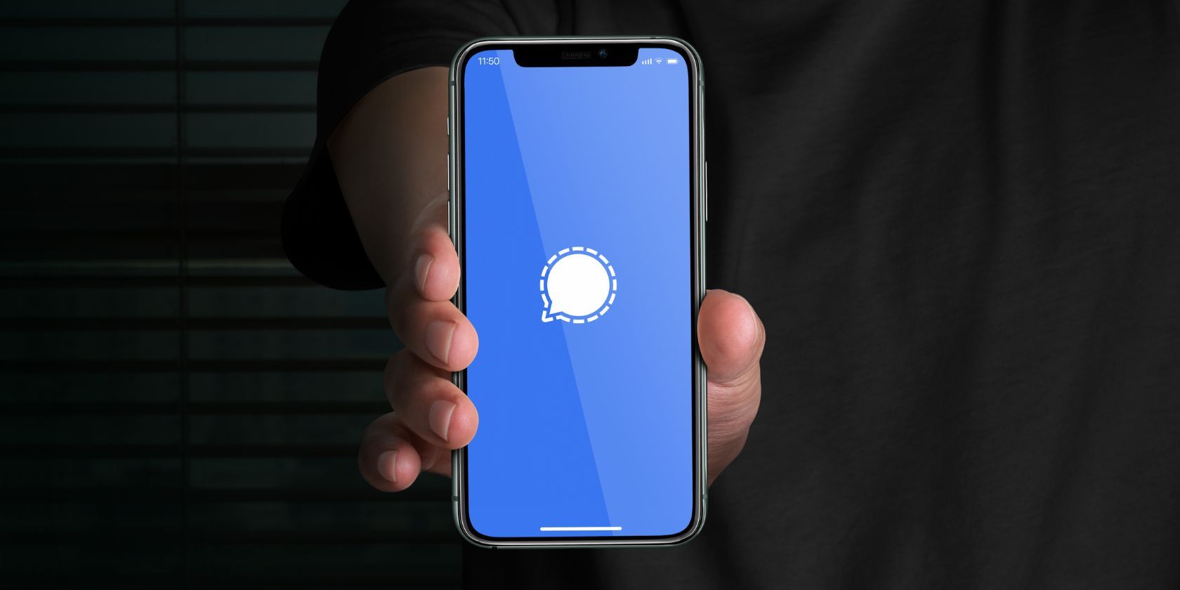 signal app logo on a smartphone 