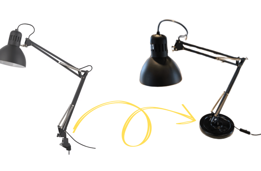 ikea tertial lamp with weighted base no clamp hack
