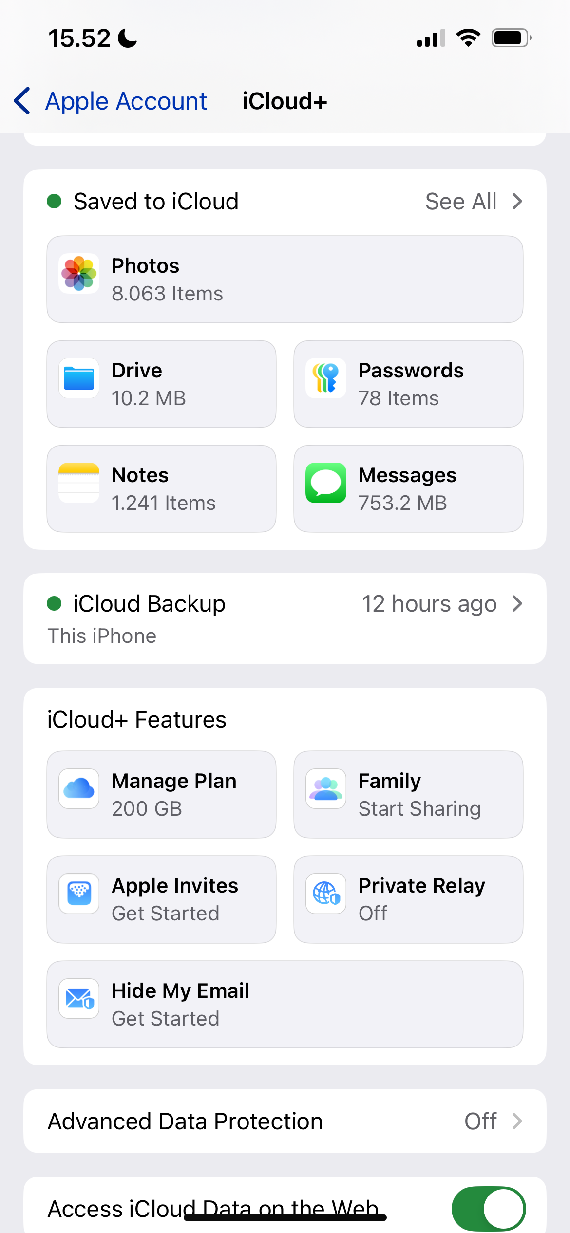 Select Messages in the iCloud app