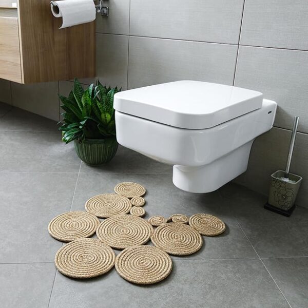 boho jute bath mat