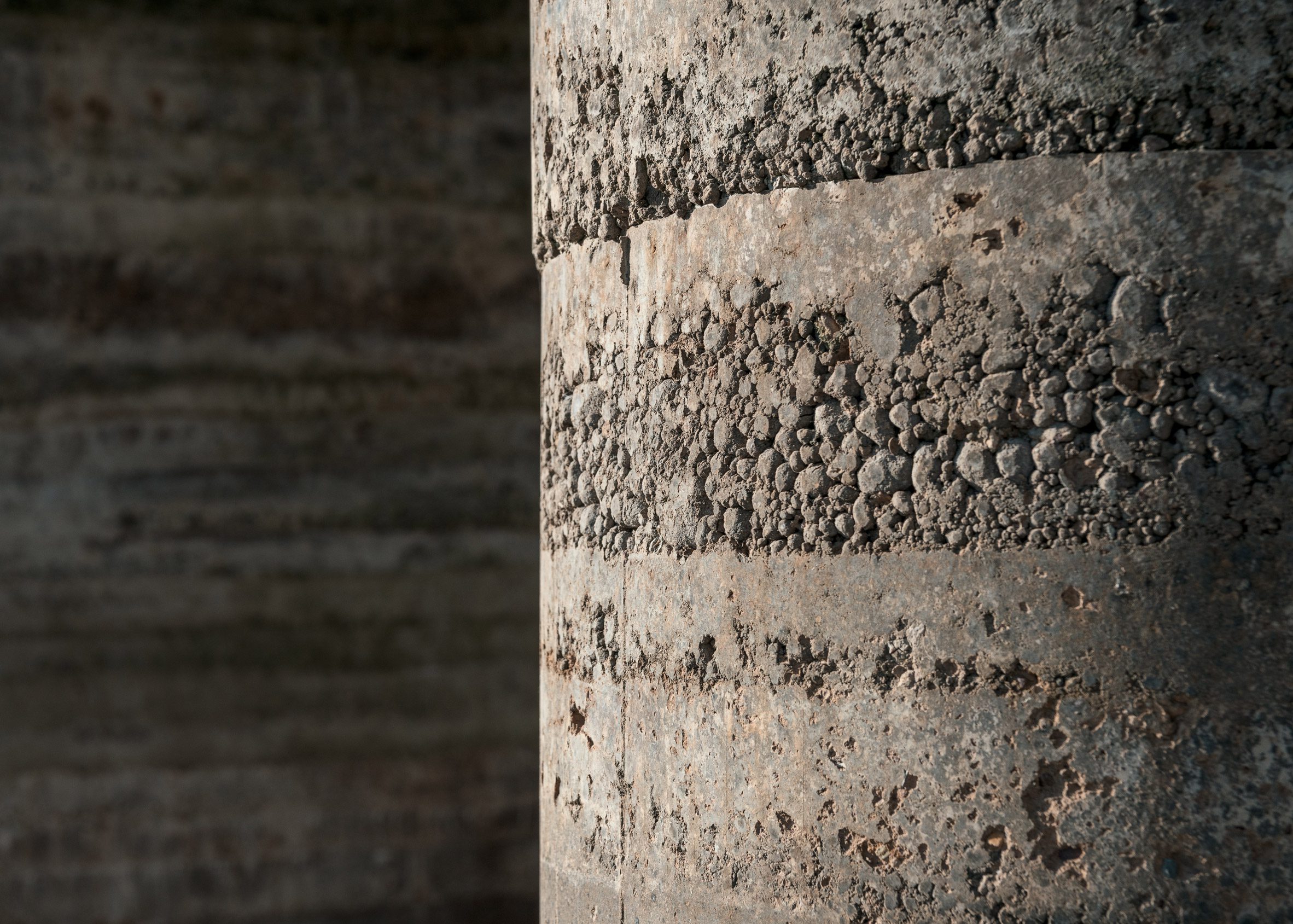 Rammed-earth column