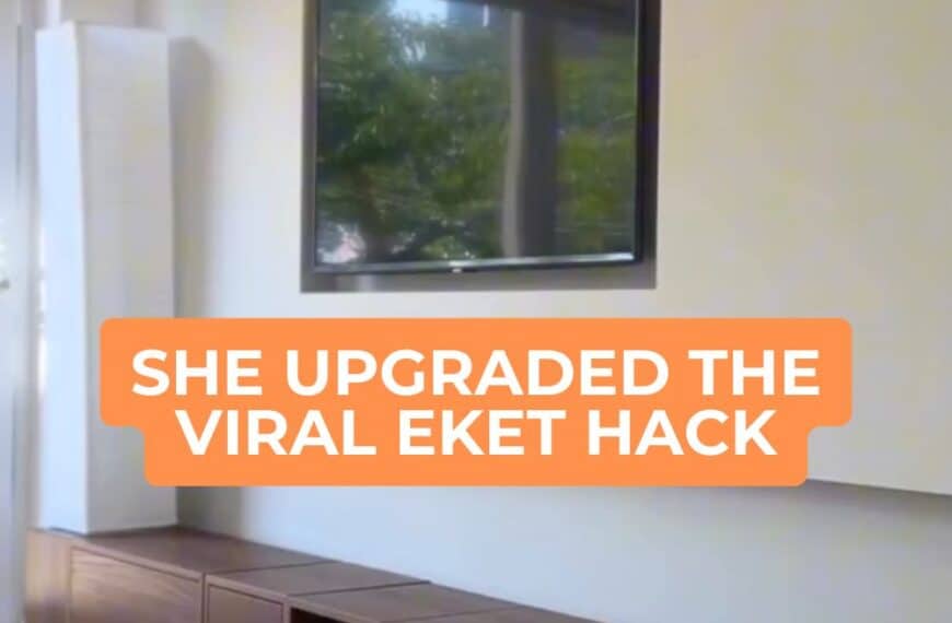 DIY IKEA EKET sideboard with built-in lamp