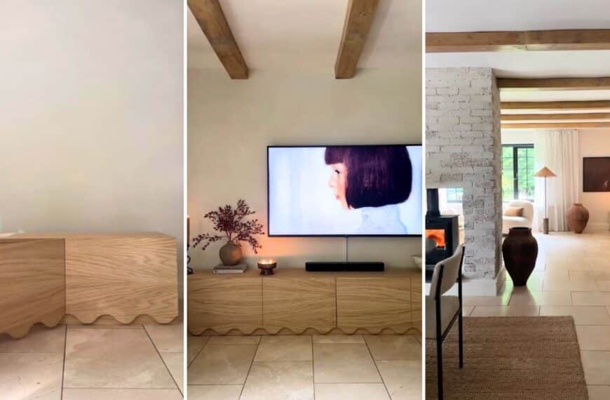 scalloped TV stand IKEA BESTA media unit hack