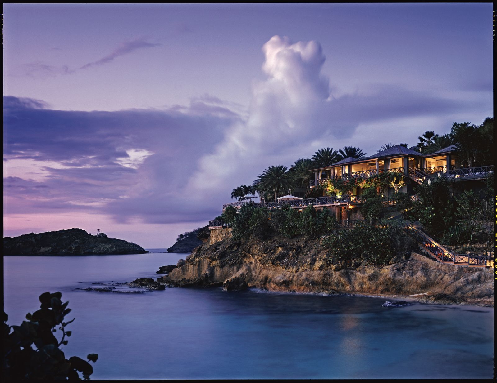 Armanis Caribbean getaway overlooked Galley Bay.