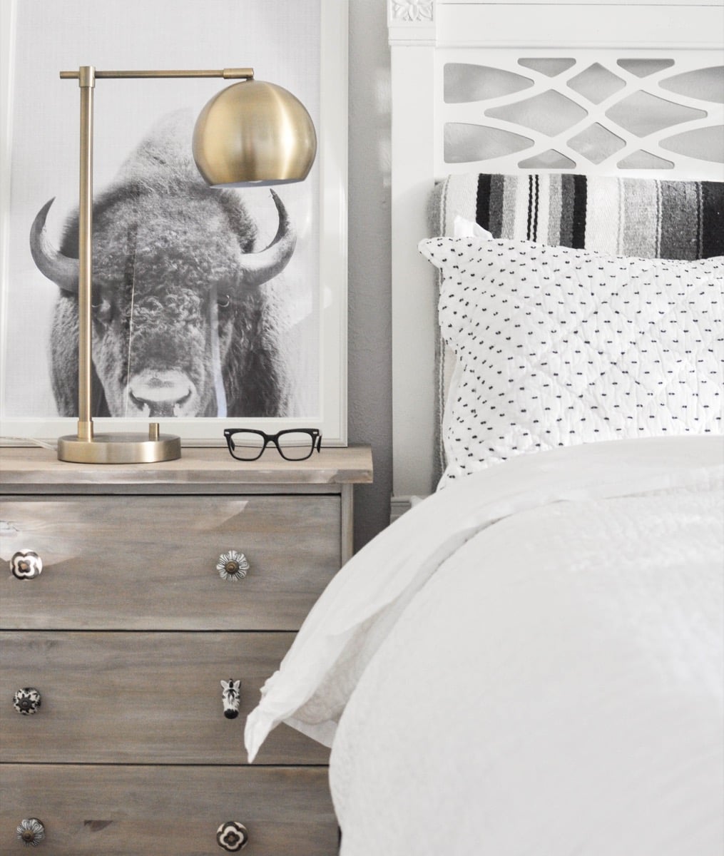 IKEA RAST nightstand with driftwood theme