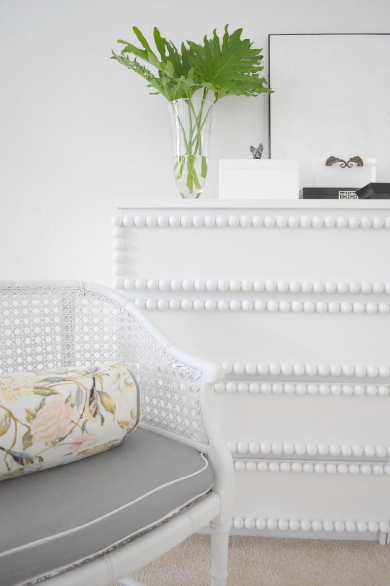 IKEA MALM dresser hack using bobbins