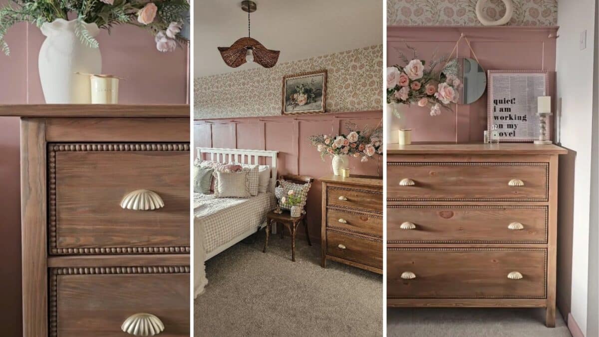 IKEA HEMNES dresser hack with bobbin trim