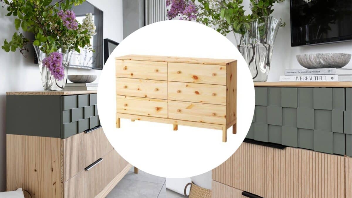 IKEA TARVA dresser with checkerboard design