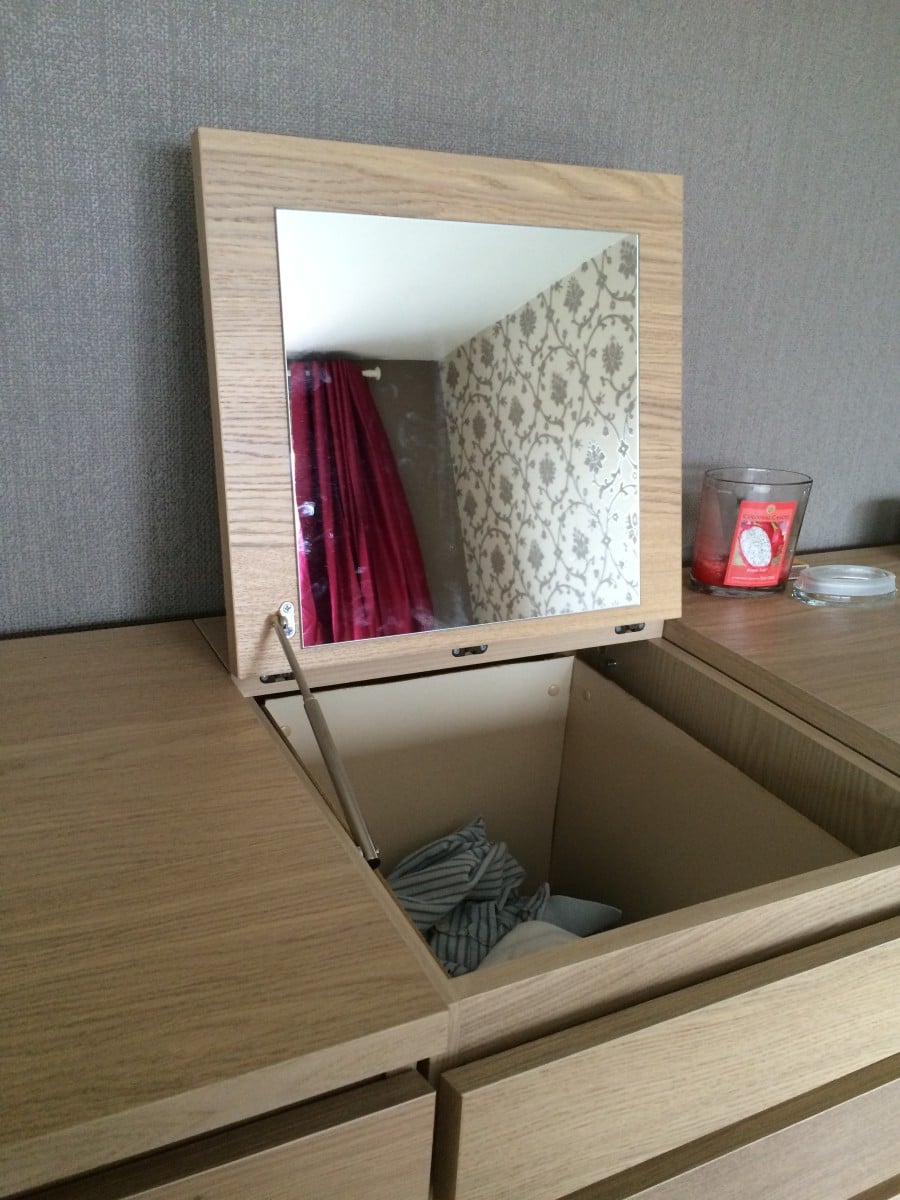 IKEA MALM dresser hack with laundry basket integrated into drawers