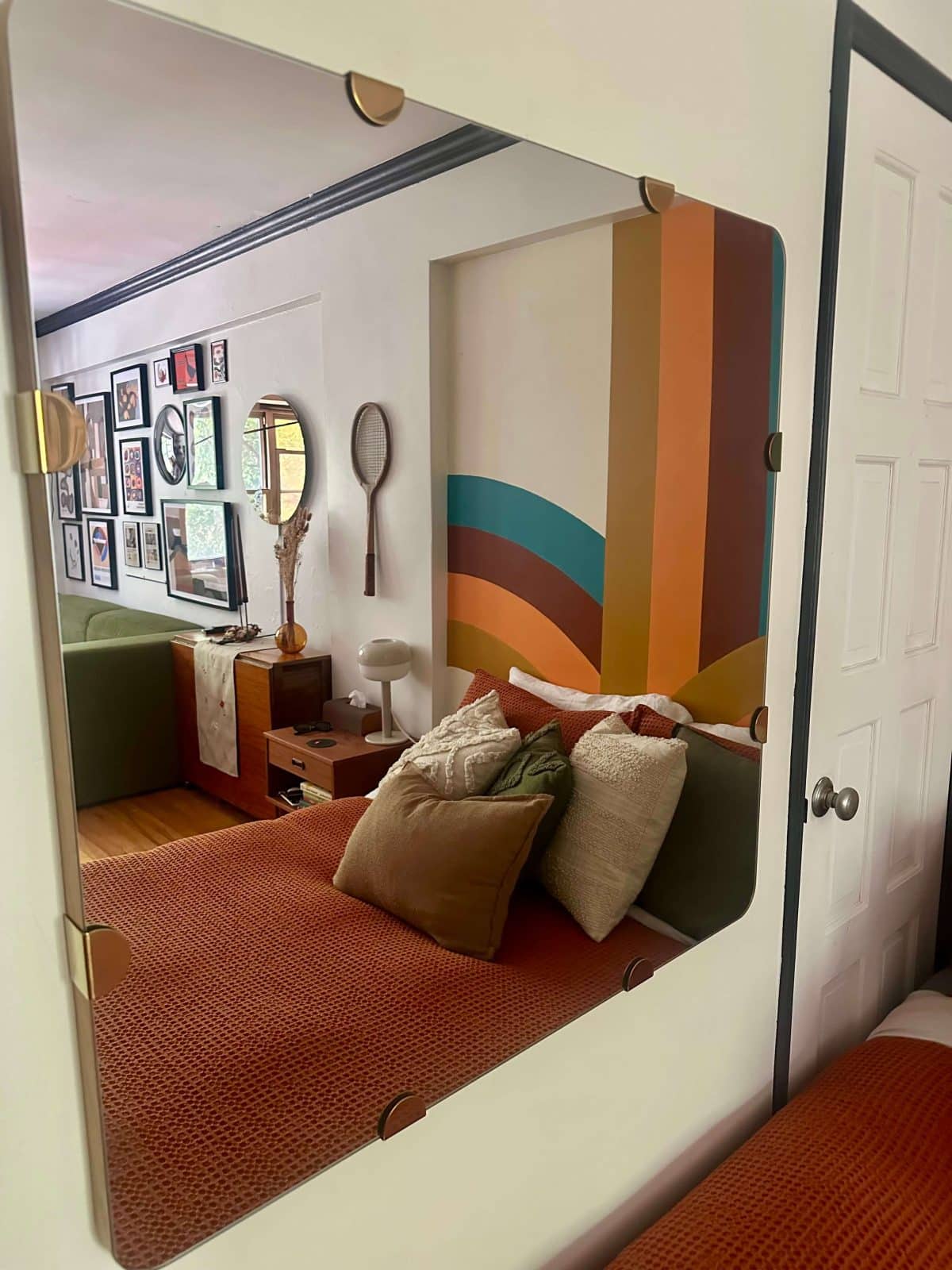 jake sammon home tour mirror reflecting living room