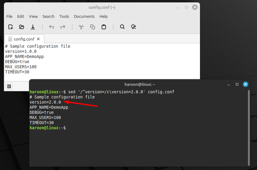 Replacing specific line using sed command