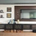 DIY TV Wall panel mesh door BESTA cabinet - IKEA Hackers TV Wall panel with IKEA SEKTION and mesh door BESTA cabinet
