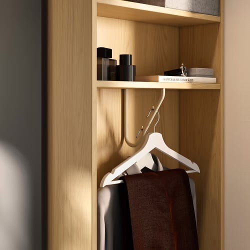 pax-add-on-end-unit-oak-effect__1492585_pe1004520_s5 - IKEA Hackers PAX add-on end unit close up of shelf and hanging rail