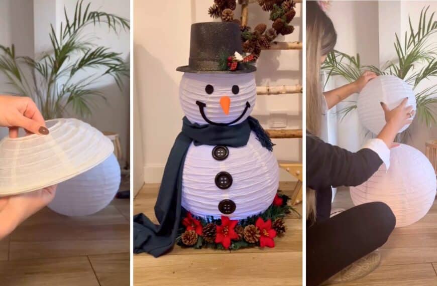 DIY snowman paper lantern hack