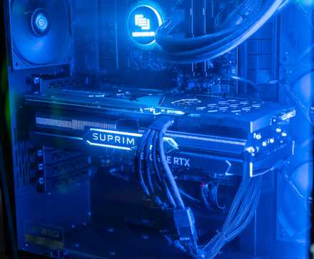 A GPU in a gaming PC. 