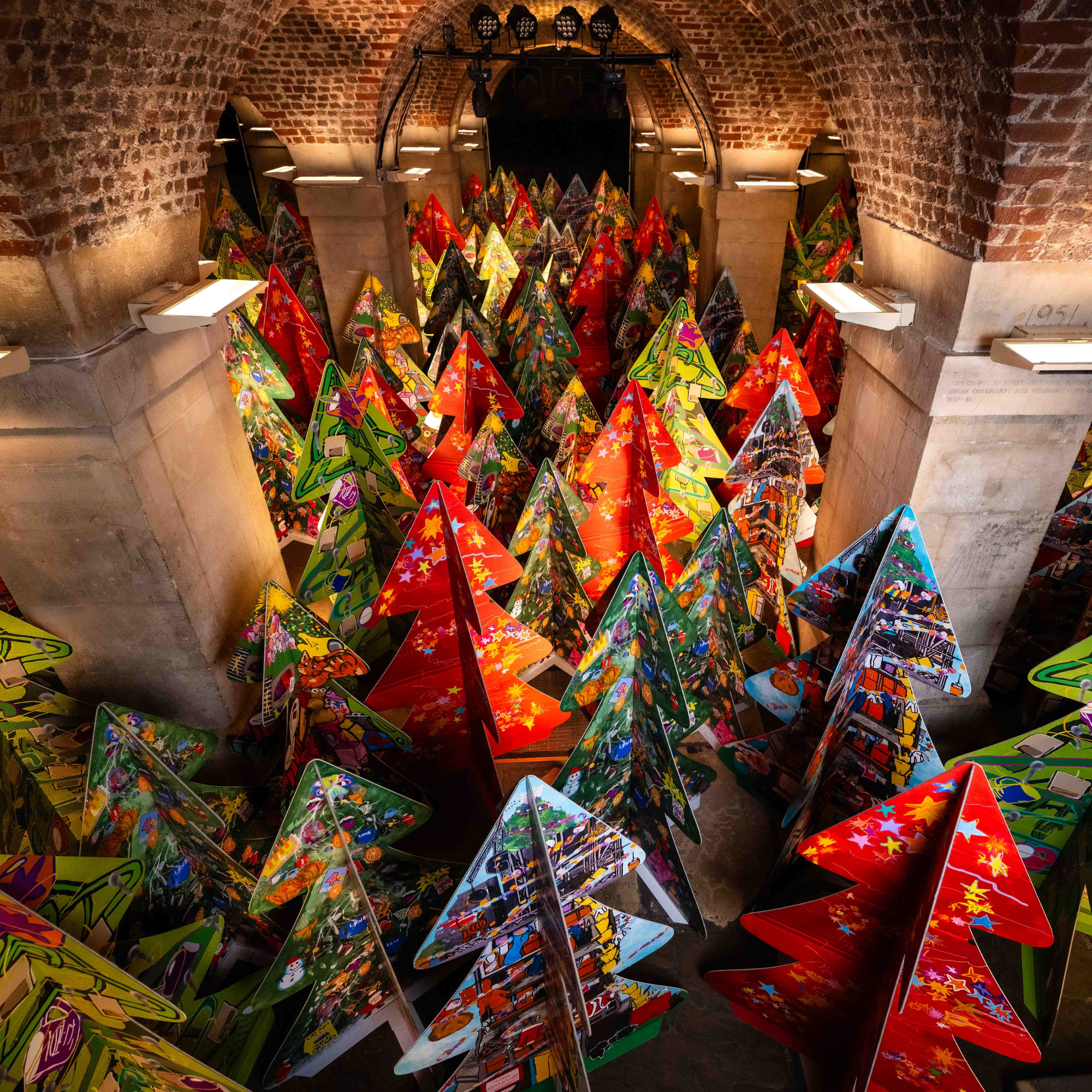 Temporary trees art project.