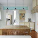 Meandering Furniture Villa Renovation / Atelier Tom Vanhee - Interior Photography, Kitchen, Wood, Chair, Lighting, Table, Countertop