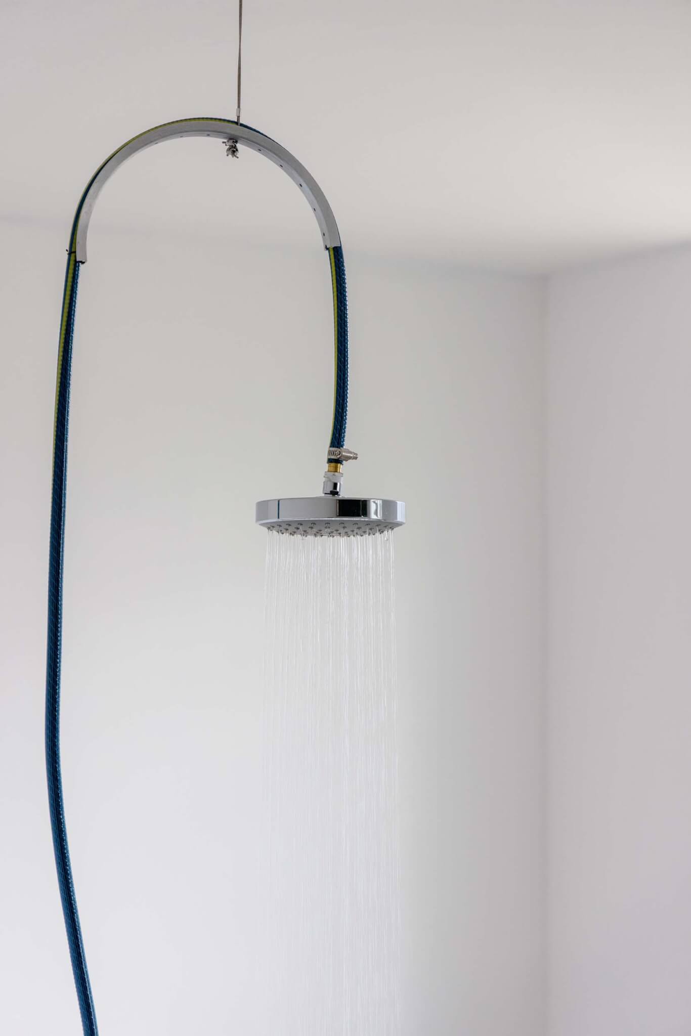 close-up of shower head and nozzle